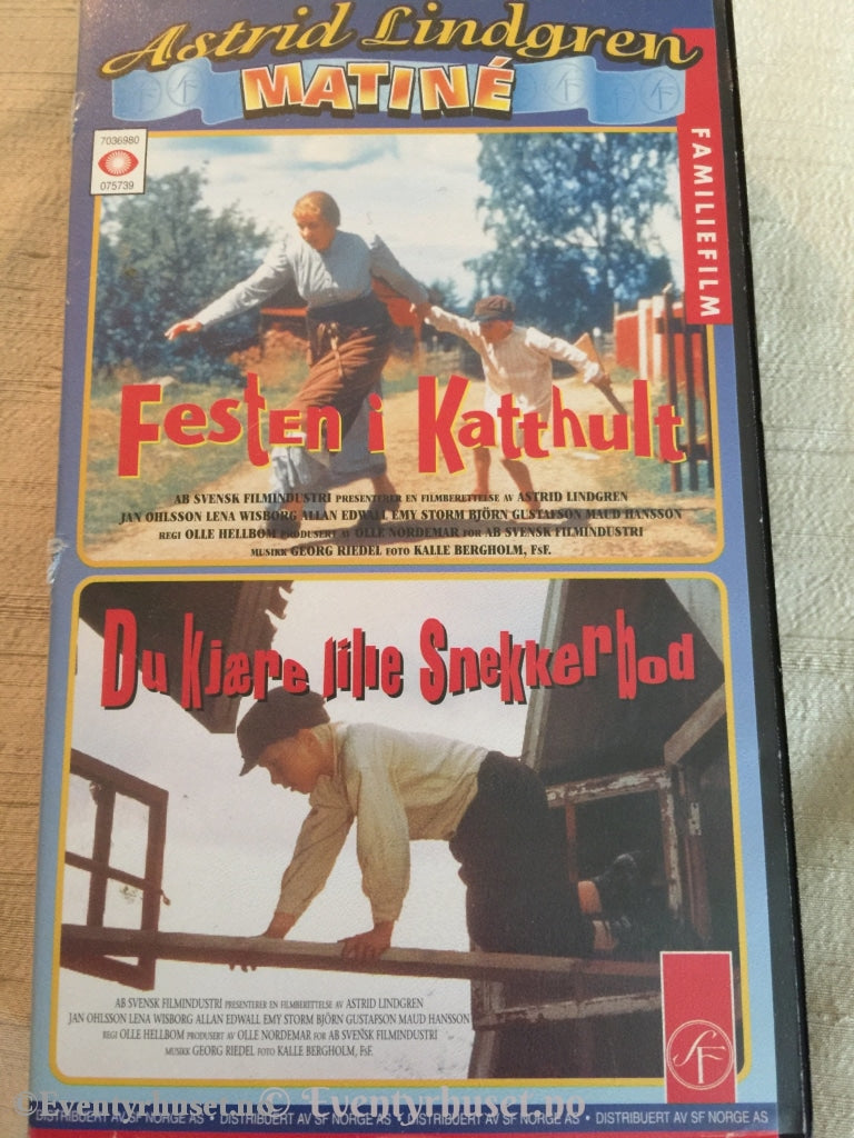 Astrid Lindgren. 1971. Matiné - Festen I Katthult. Du Kjære Lille Snekkerbod. Vhs. Vhs