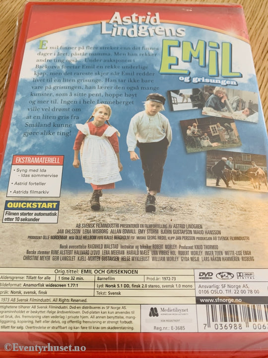 Astrid Lindgren. 1972-73. Emil Og Grisungen. Dvd Ny I Plast!