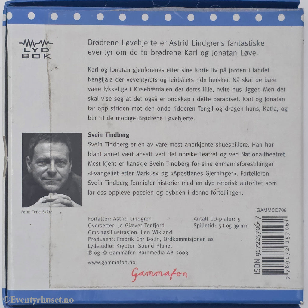 Astrid Lindgren. 1973. Brødrene Løvehjerte. Lydbok på CD. Lydbok