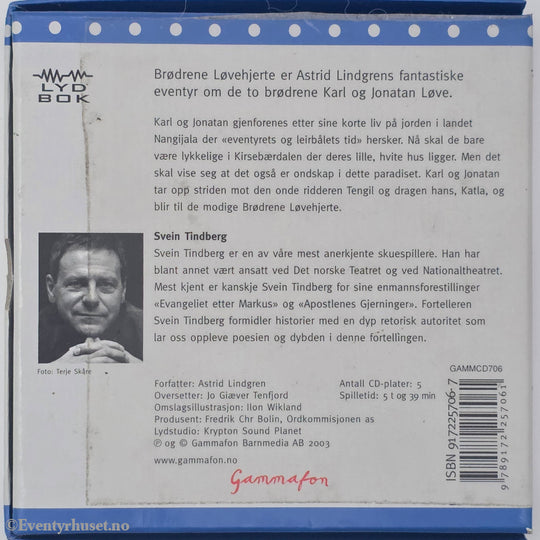 Astrid Lindgren. 1973. Brødrene Løvehjerte. Lydbok på CD. Lydbok