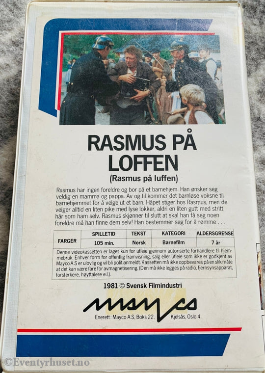 Astrid Lindgren. 1981. Rasmus På Loffen. Vhs Big Box. Box
