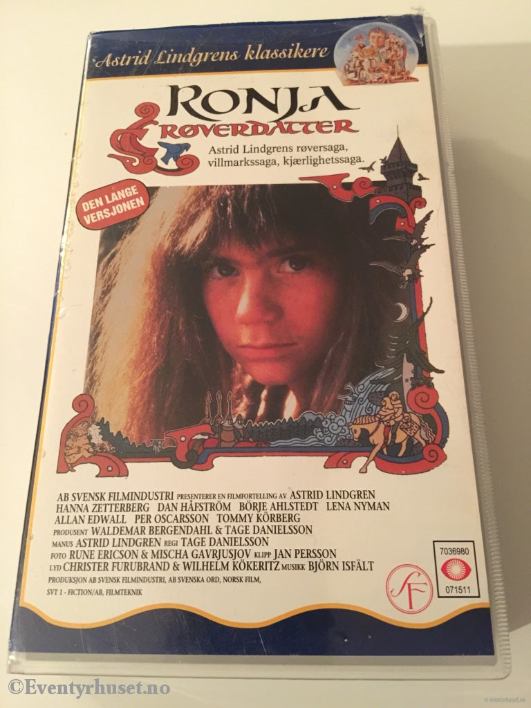 Astrid Lindgren. 1983. Ronja Røverdatter. Lindgrens Klassikere. Vhs. Vhs