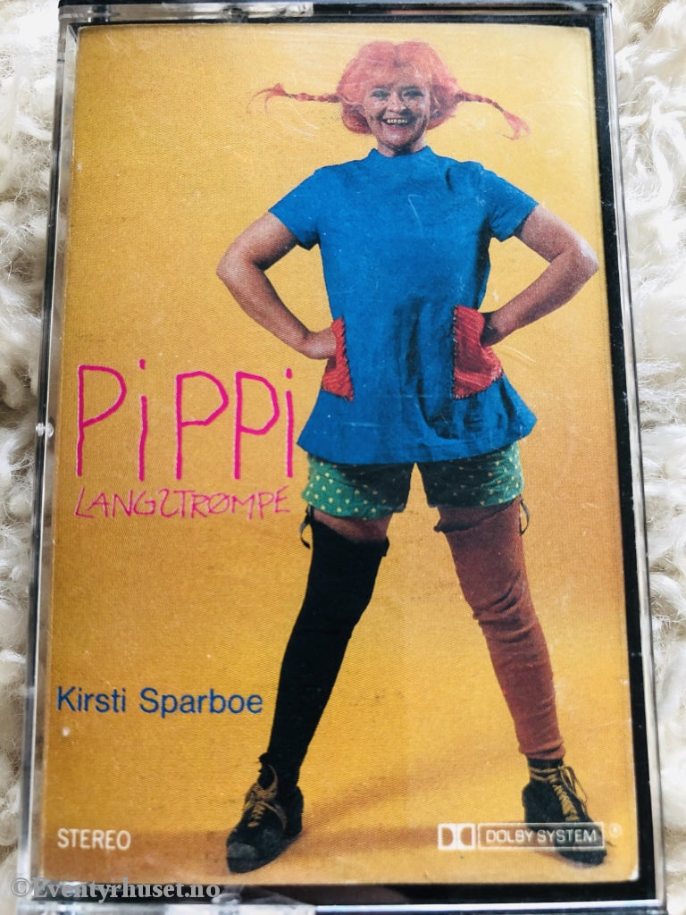 Astrid Lindgren. 1984. Pippi Langstrømpe. Med Kirsti Sparboe. Kassett. Kassettbok