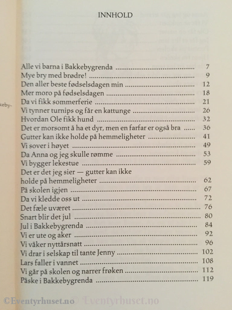 Astrid Lindgren. 1986. Alle Vi Barna I Bakkebygrenda. Fortelling