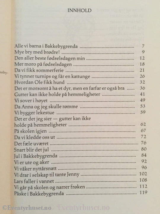 Astrid Lindgren. 1986. Alle Vi Barna I Bakkebygrenda. Fortelling