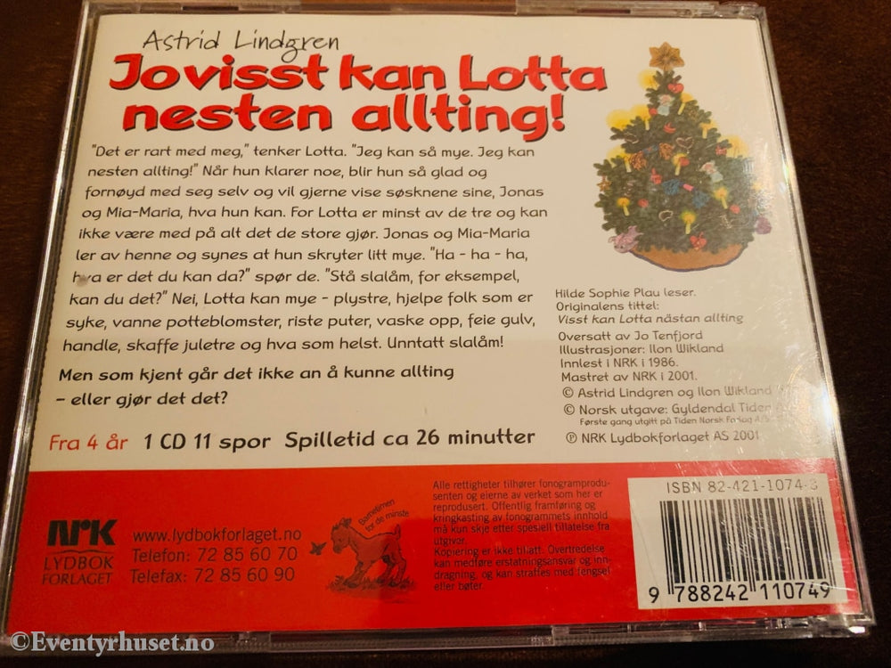 Astrid Lindgren. 1986/01. Jo Visst Kan Lotta Nesten Allting! Lydbok På Cd. Cd