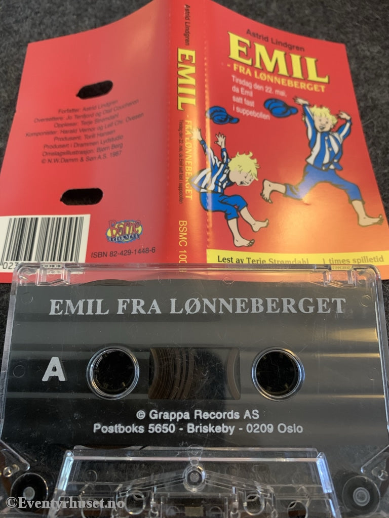 Astrid Lindgren. 1987. Emil Fra Lønneberget. Kassett. Kassettbok