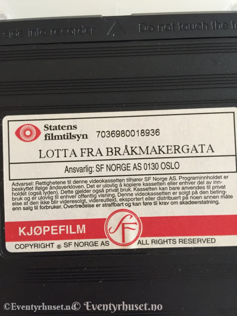 Astrid Lindgren. 1992. Lotta Fra Bråkmakergata. Vhs. Vhs