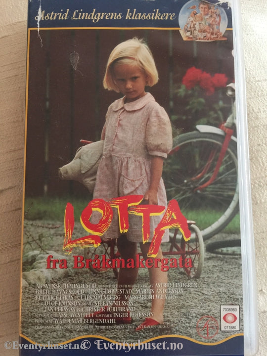 Astrid Lindgren. 1992. Lotta Fra Bråkmakergata. Vhs. Vhs