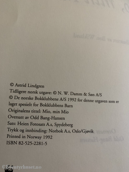 Astrid Lindgren. 1992. Mio Min Mio. Fortelling