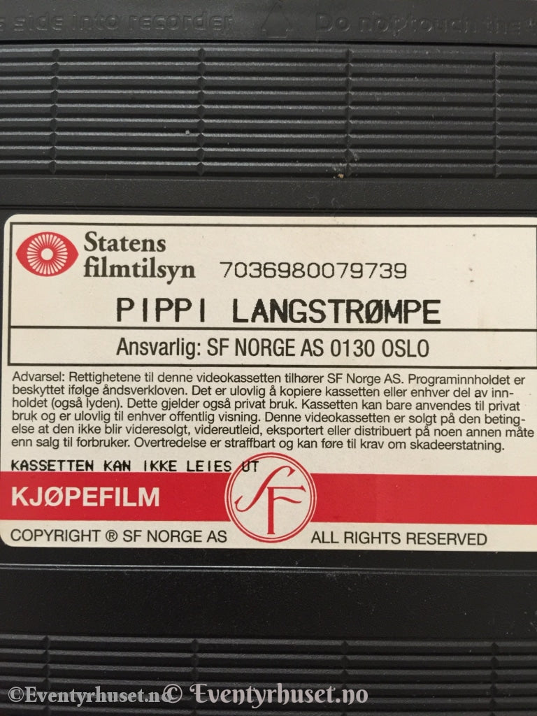 Astrid Lindgren. 1997. Pippi Langstrømpe. Vhs. Vhs