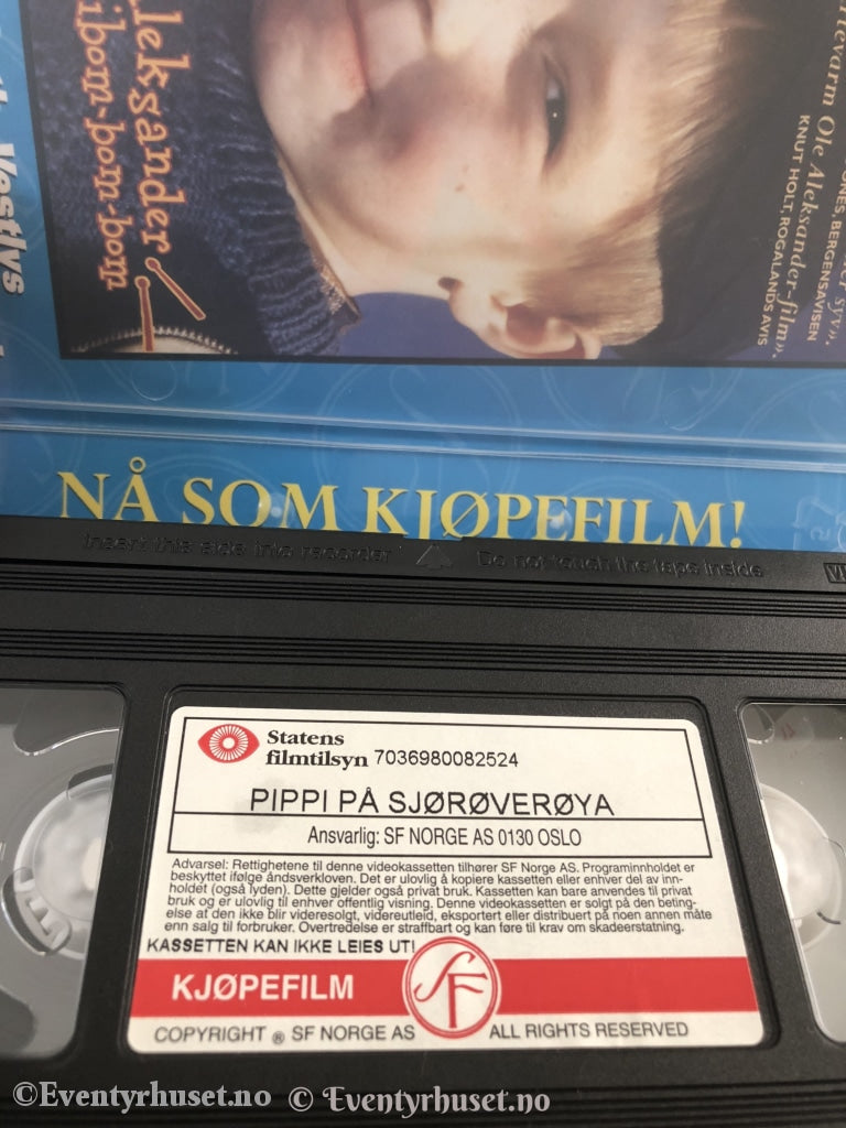 Astrid Lindgren. Pippi På Sjørøverøya. Vhs. Vhs