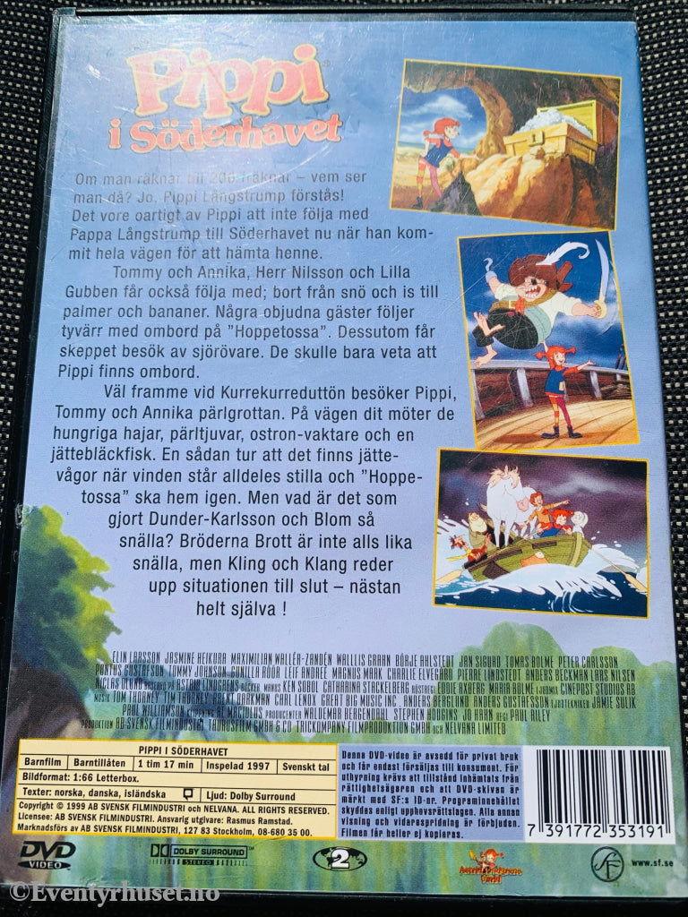 Astrid Lindgren. 1999. Pippi På Söderhavet (Pippi Sjørøverøya). Dvd. Dvd