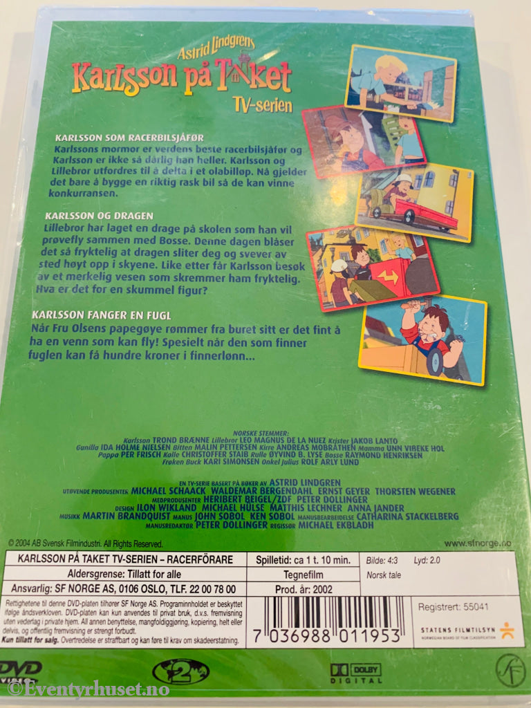 Astrid Lindgren. 2002. Karlsson På Taket. Olabilløpet. Dvd. Ny I Plast! Dvd