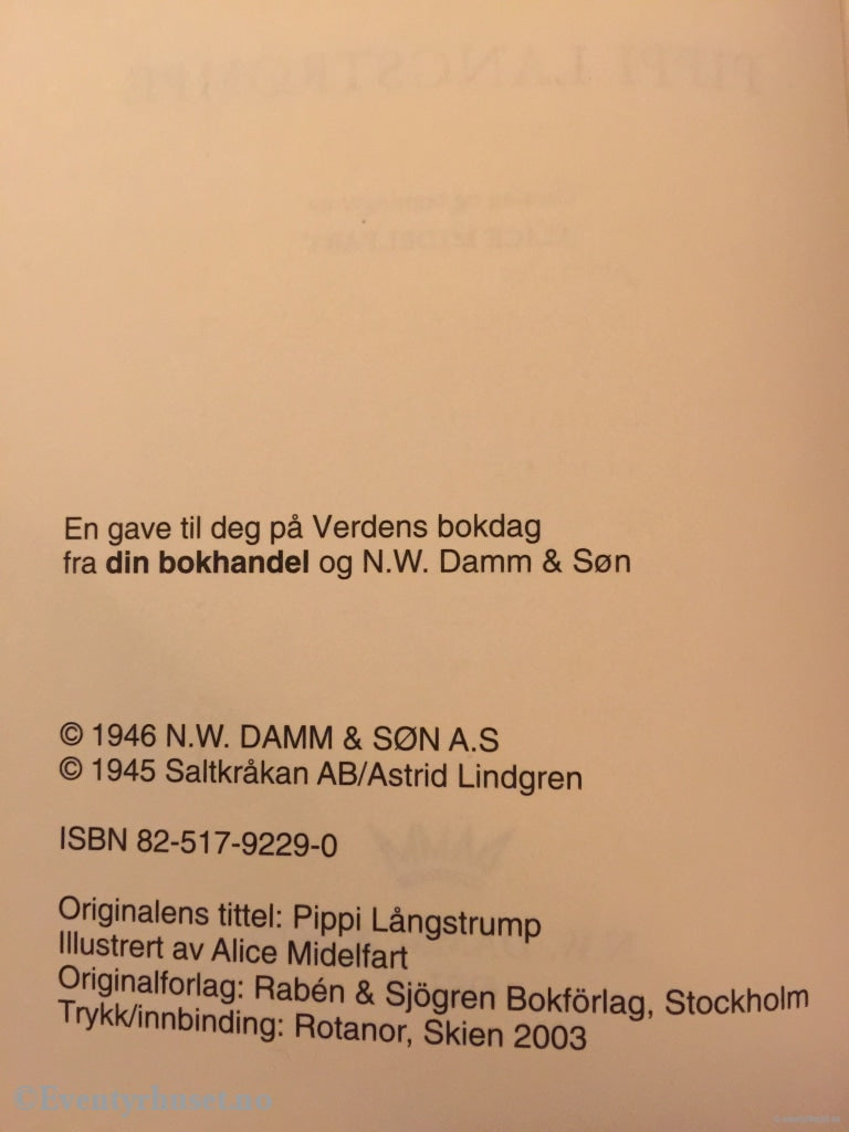 Astrid Lindgren. 2003. Pippi Langstrømpe. Fortelling