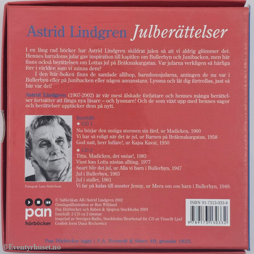 Astrid Lindgren. 2007. Julberättelser. Lydbok på CD.