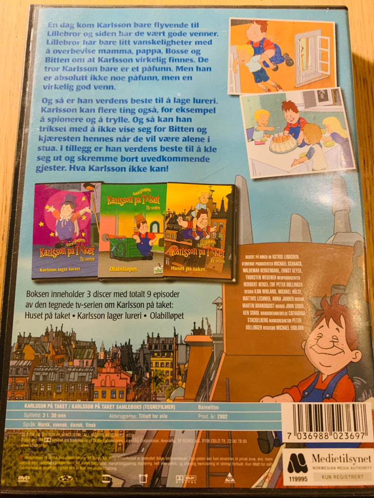 Astrid Lindgren. Karlsson På Taket. Tv-Serien. Dvd Samleboks.