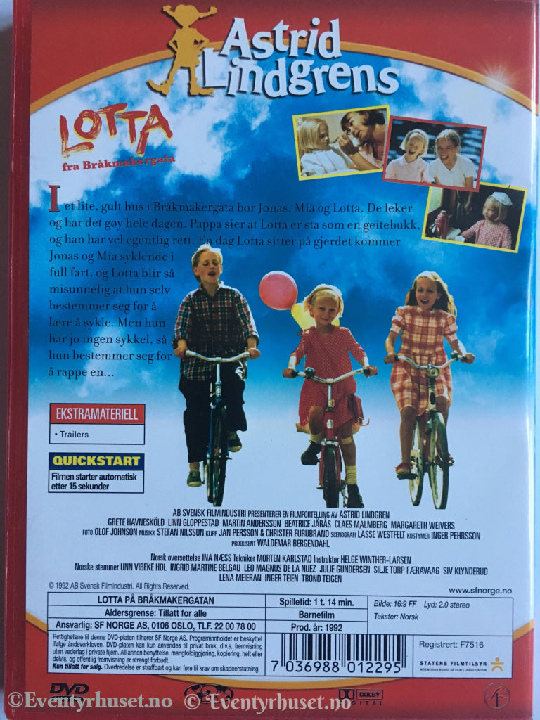 Lotta Fra Bråkmakergata. Dvd. Dvd