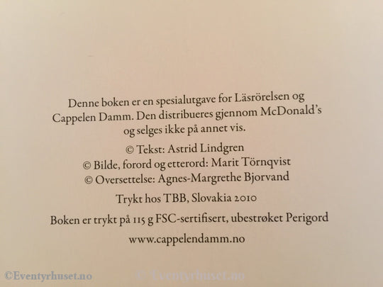 Astrid Lindgren. Marit Törnqvist. Eventyrreisen Fra Junibakken Til Nangilima. Eventyrbok