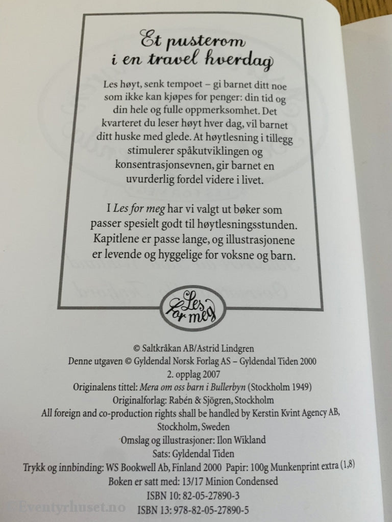 Astrid Lindgren. Mye Moro I Bakkebygrenda. 1949/07. Fortelling