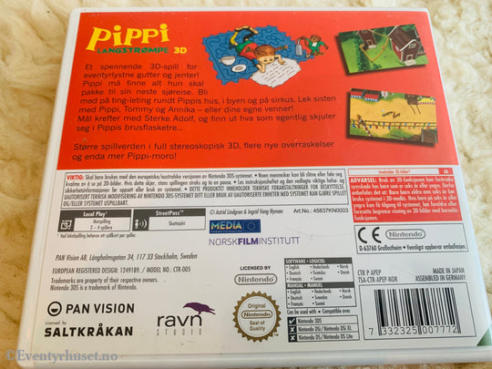 Astrid Lindgren's Pippi Langstrømpe 3D. Nintendo 3DS.