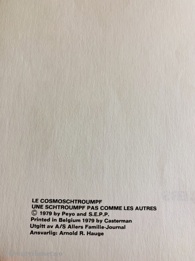Astrosmurfen Og Drømmesmurfen. 1979. Tegneseriealbum