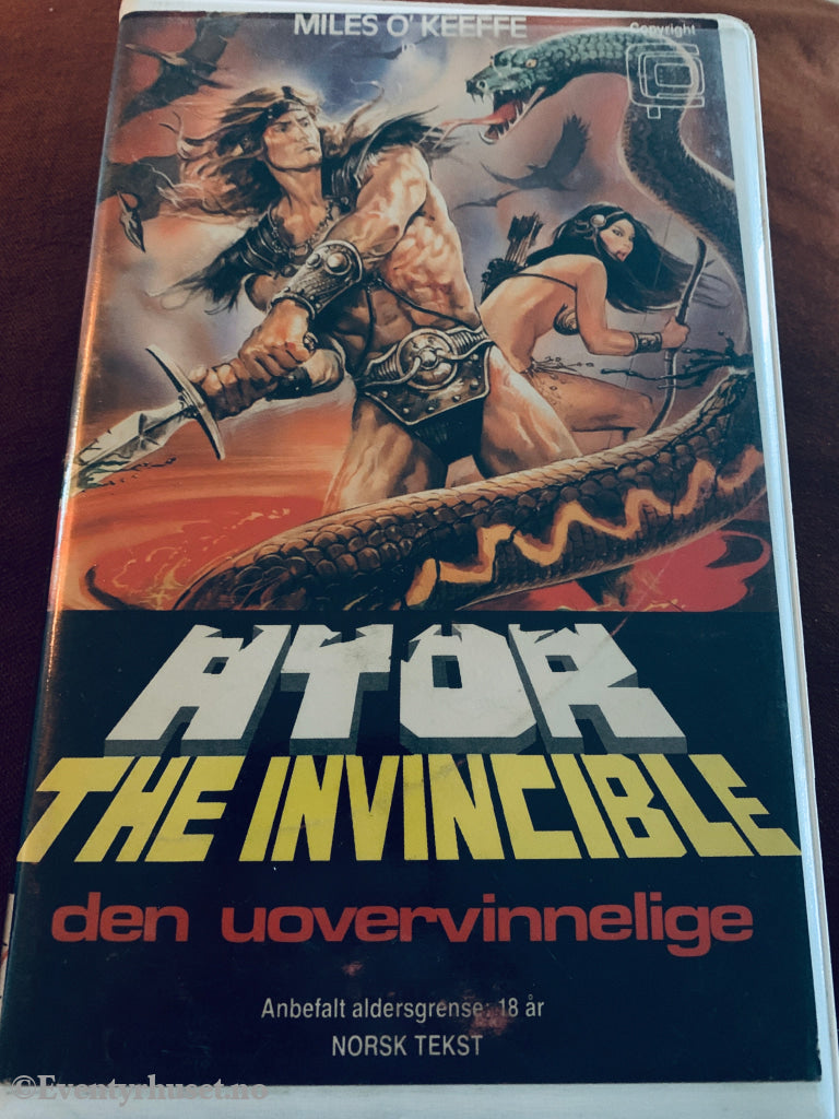 Ator The Invincible (den uovervinnelige. VHS Big Box.