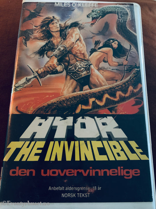 Ator The Invincible (den uovervinnelige. VHS Big Box.