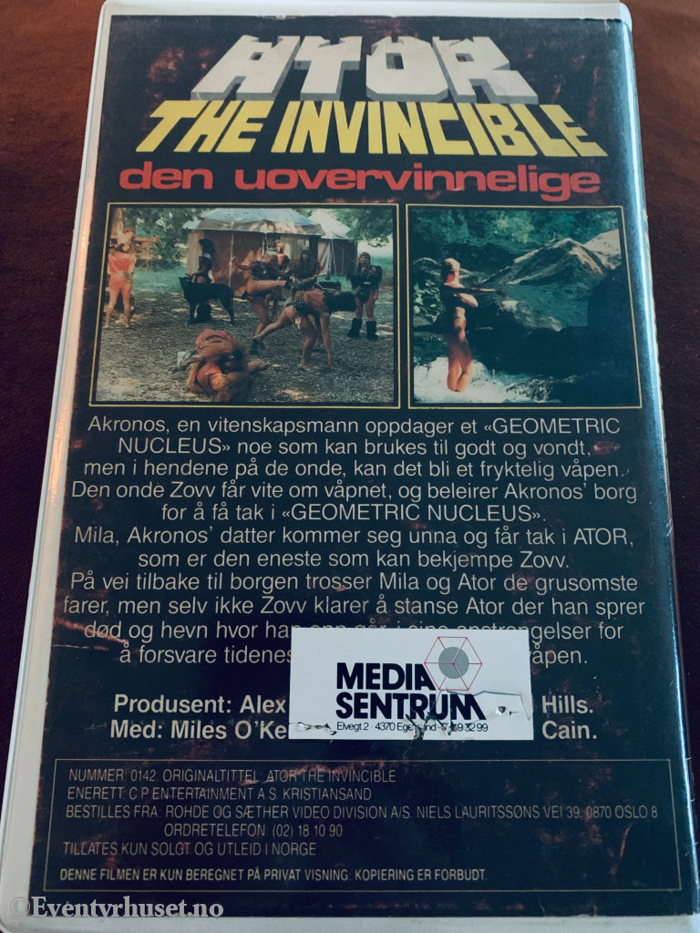 Ator The Invincible (den uovervinnelige. VHS Big Box.