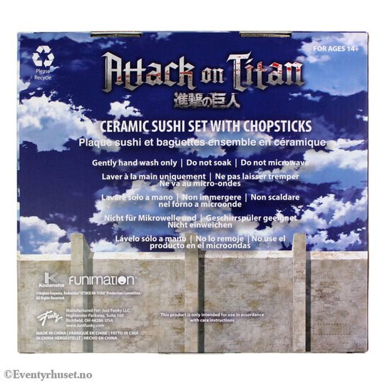 Attack on Titan Ceramic Sushi Set with Chopsticks Home & Gifts