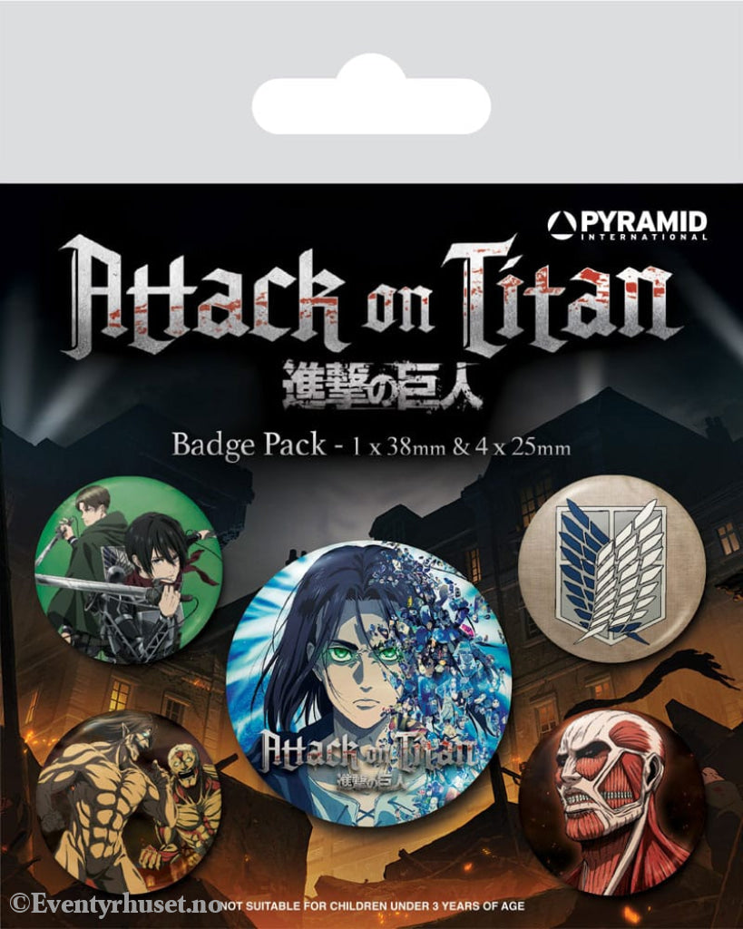 Attack on Titan Pin-Back Buttons 5-Pack Season 4 Fashion & Accessories