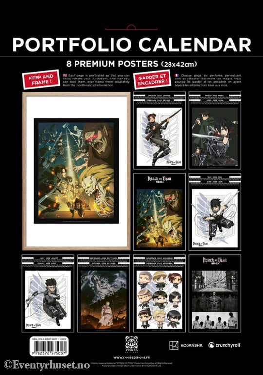 Attack on Titan Portfolio Calendar 2025 *English Version* Home & Gifts