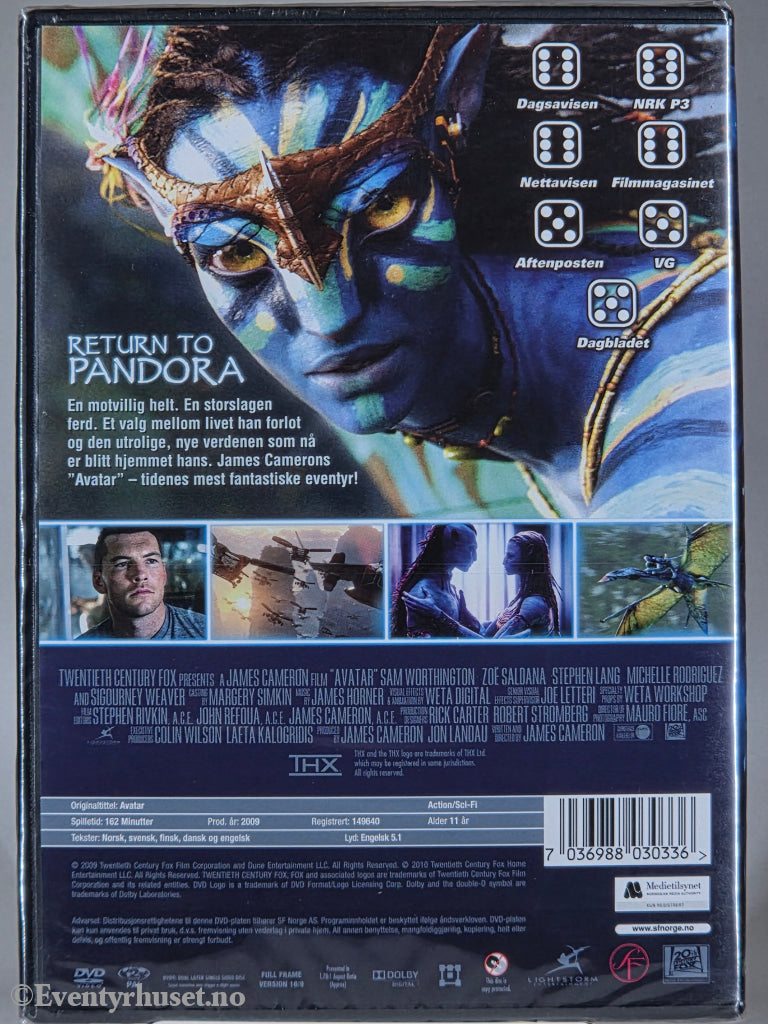 Avatar (2009). DVD. Ny i plast! Universal Pictures / CIC Video