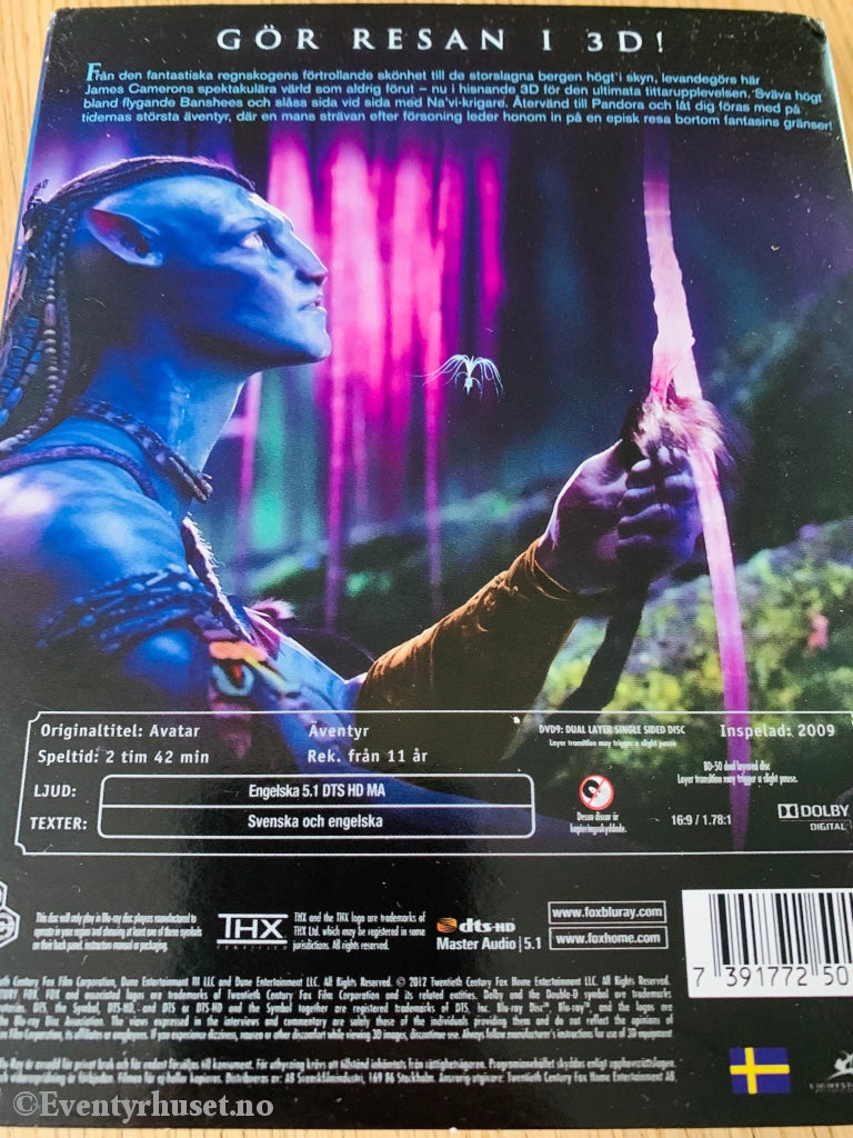 Avatar. Limited 3D Edition. Blu-Ray Slipcase. Blu-Ray Disc