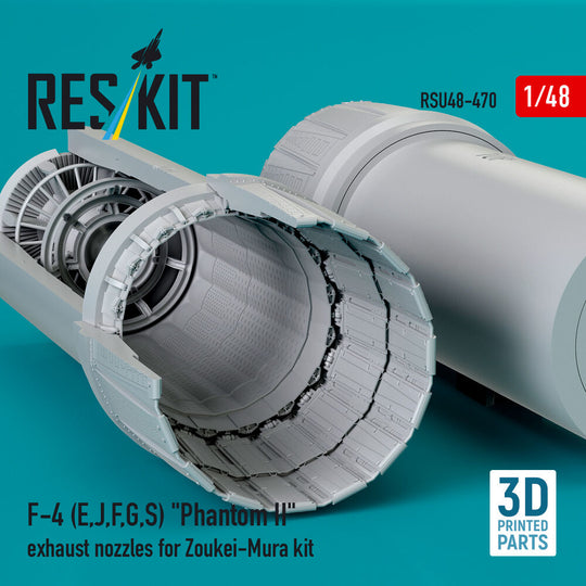 F-4 (E, J, F, G, S) Phantom II exhaust nozzles for Zoukei-Mura kit (3D Printed)