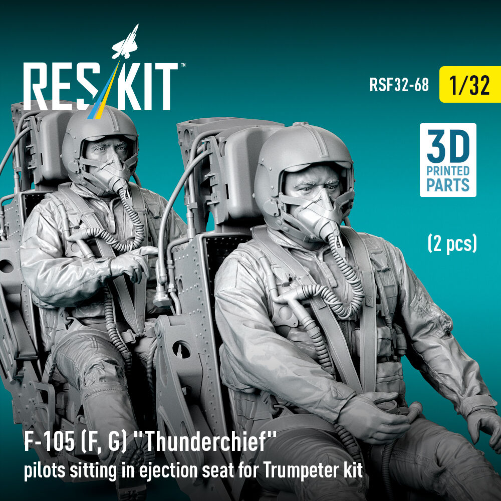 F-105F/G Thunderchief pilots sitting in ejection seat for Trumpeter kit (2 pcs) (3D Printed)