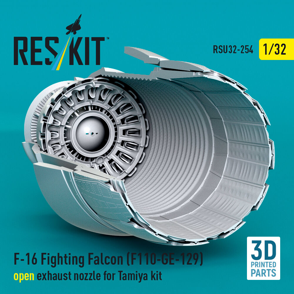 F-16 Fighting Falcon (F110-GE-129) open exhaust nozzle for Tamiya kit (3D Printed)