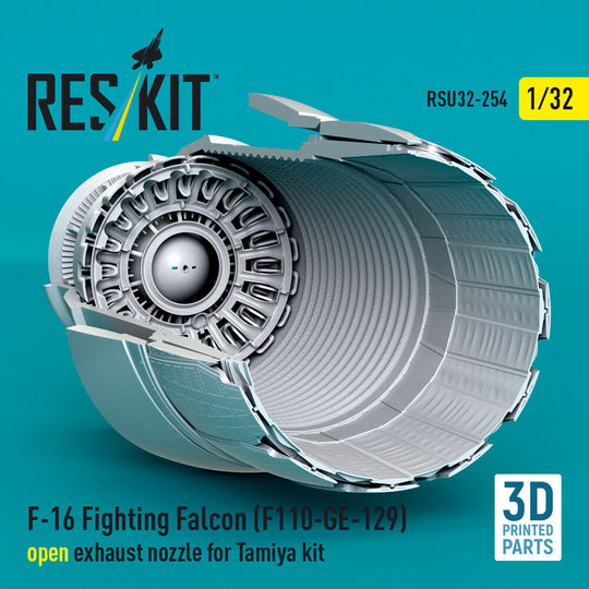 F-16 Fighting Falcon (F110-GE-129) open exhaust nozzle for Tamiya kit (3D Printed)