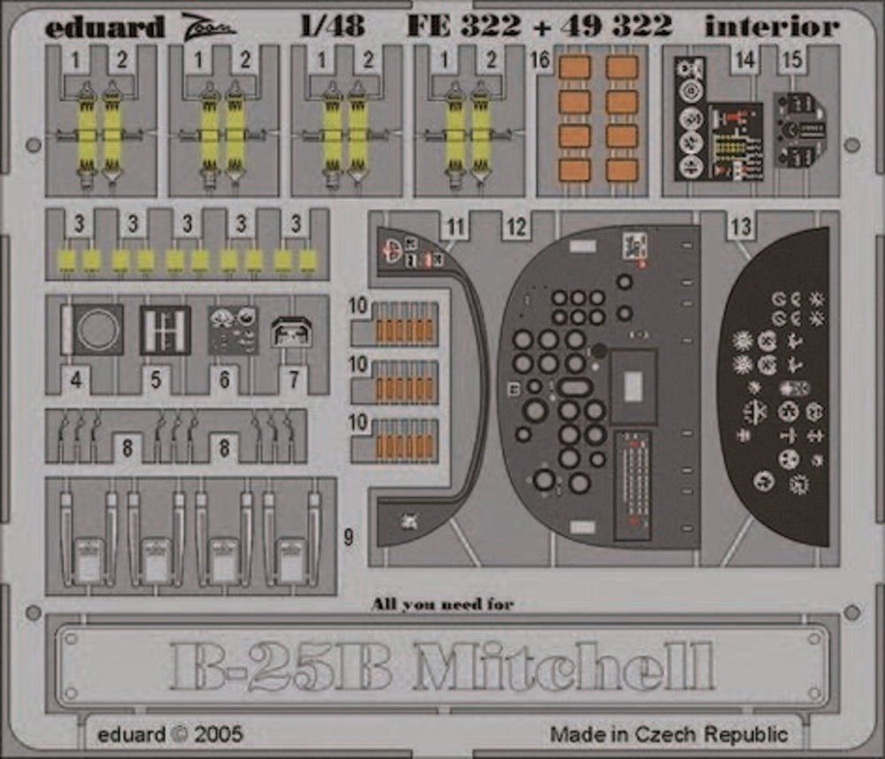 B-25B Mitchell interior für Accurate Miniatures Bausatz