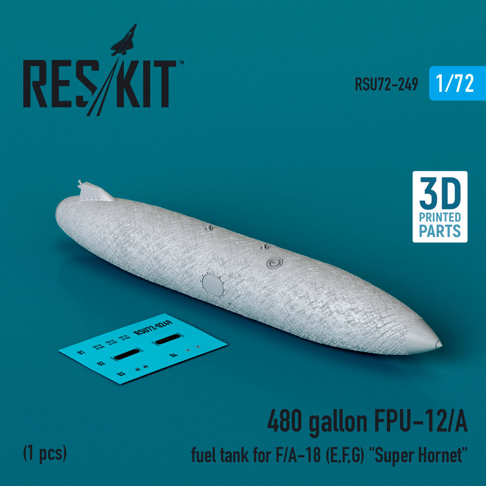 480 gallon FPU-12/A fuel tank for F/A-18 (E,F,G) Super Hornet (1 pcs) (3D Printed)