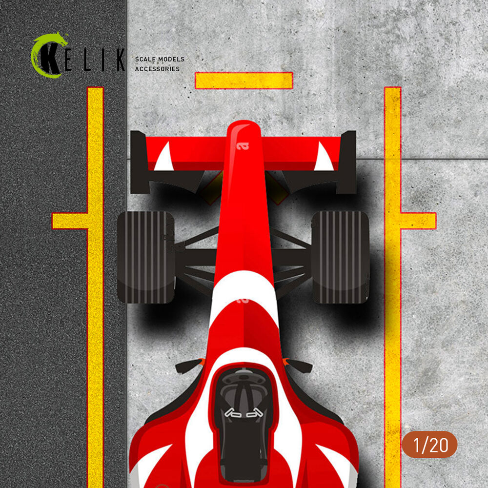F1 Pitstop Type 2 Base - Acrylic 3 mm (180 x 357 mm) (210 g) (1/20)