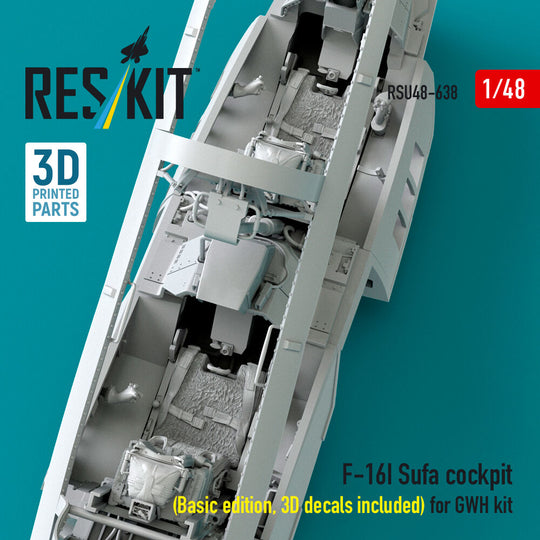 F-16I Sufa cockpit (Basic edition, 3D decals included) (3D Printed) for Great Wall Hobby