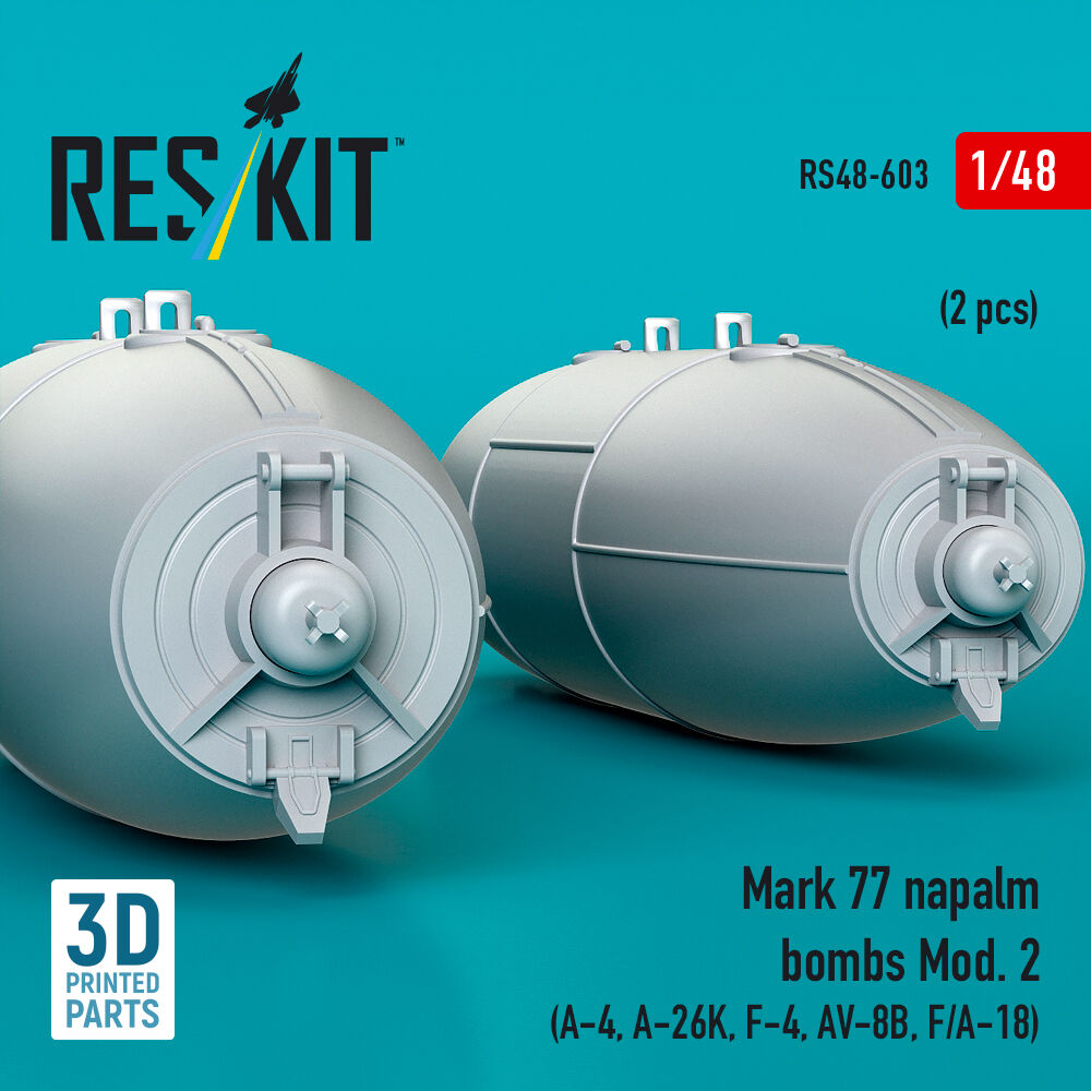 Mark 77 napalm bombs Mod. 2 (2pcs) (A-4, A-26K, F-4, AV-8B, F/A-18) (3D Printed)