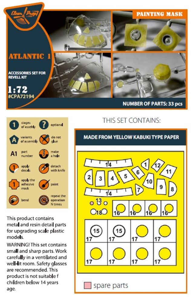 ATLANTIC 1 painting mask for REVELL kit