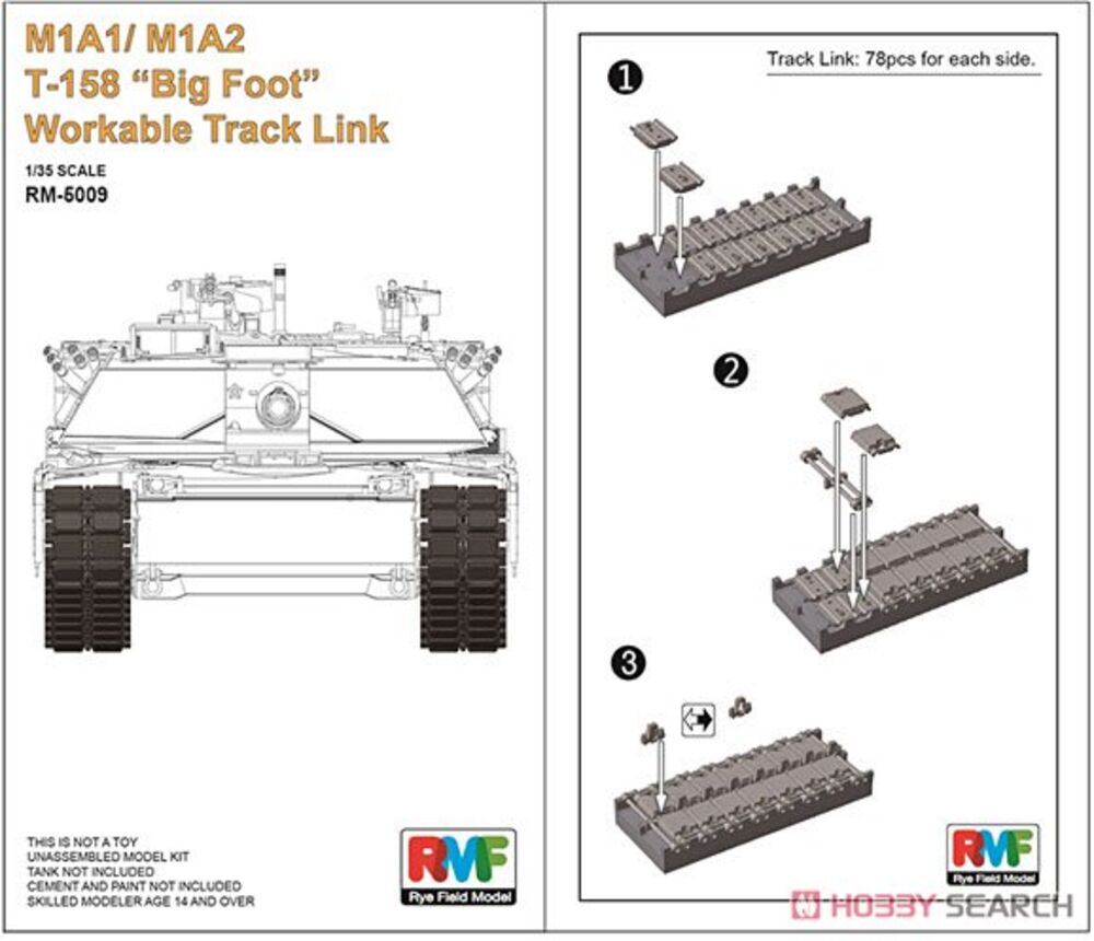 M1A1/ M1A2 T-158"Big Foot"Workable Track Link