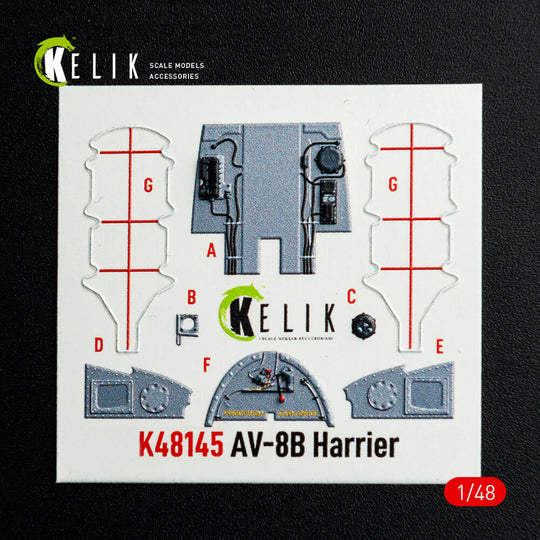 AV-8B Harrier - interior 3D decals for Hasegawa kit