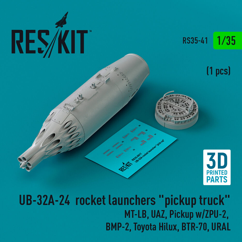 UB-32A-24 rocket launchers pickup truck (1 pcs) (MT-LB, UAZ, Pickup w/ZPU-2, BMP-2, Toyota Hilux, BTR-70, URAL) (3D Printed)