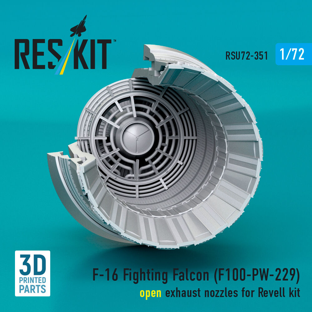 F-16 Fighting Falcon (F100-PW-229) open exhaust nozzle (3D Printed) for Revell