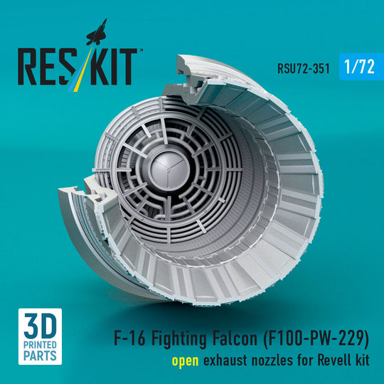 F-16 Fighting Falcon (F100-PW-229) open exhaust nozzle (3D Printed) for Revell