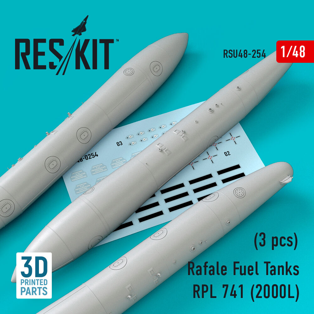 Rafale Fuel Tanks RPL 741 (2000L) (3 pcs) (3D Printed)